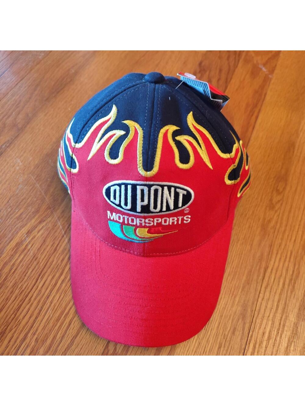 Vintage Dupont Motorsports Nascar Navy Blue Flames #24 Chase Authentic Hat Cap